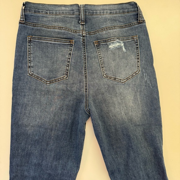 High Rise Boot Cut Flare Distressed Western Cowgirl Jeans Size 29/9 - Picture 9 of 12